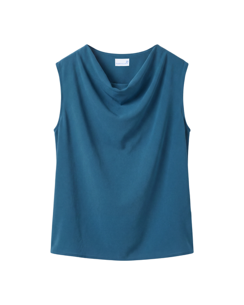 Roslyn Cowl Neck Crepe Tank