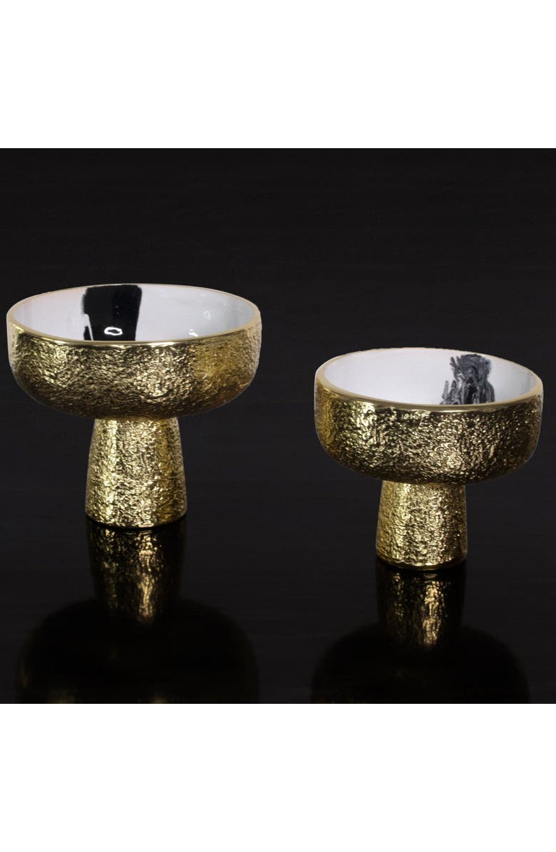 Lunares Bianco Nero Pedestal Bowl, Main, color, White