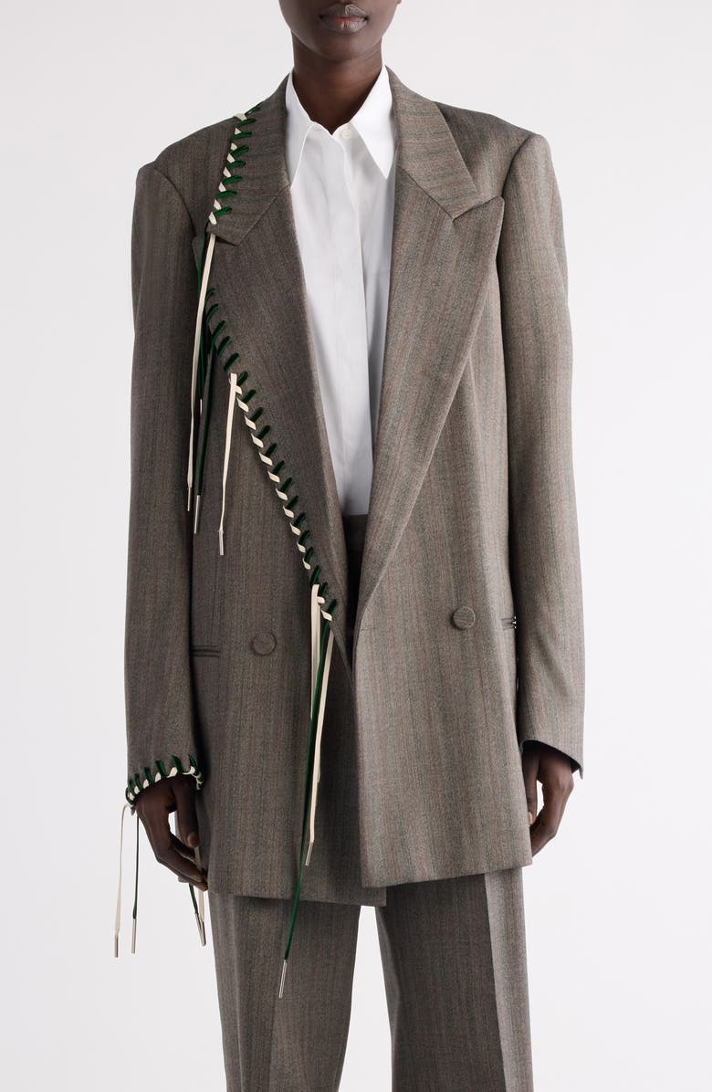 Dries Van Noten Blink Whipstitched Double Breasted Oversize Blazer, Main, color, 