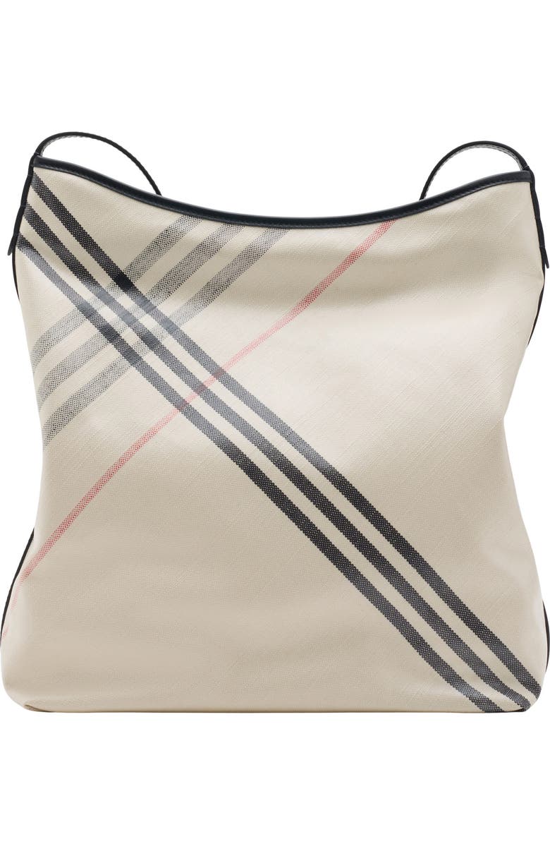 Burberry Highlands Coated Canvas Hobo Bag, Alternate, color,