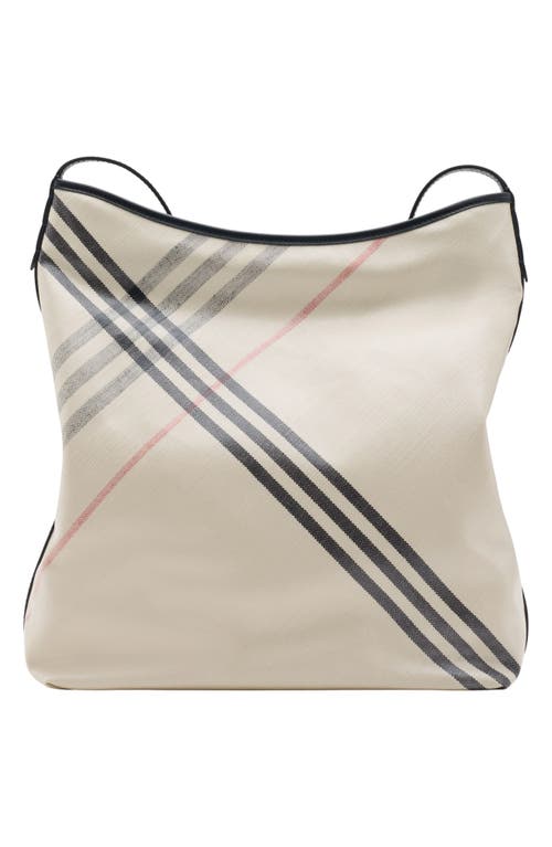 Burberry Highlands Coated Canvas Hobo Bag