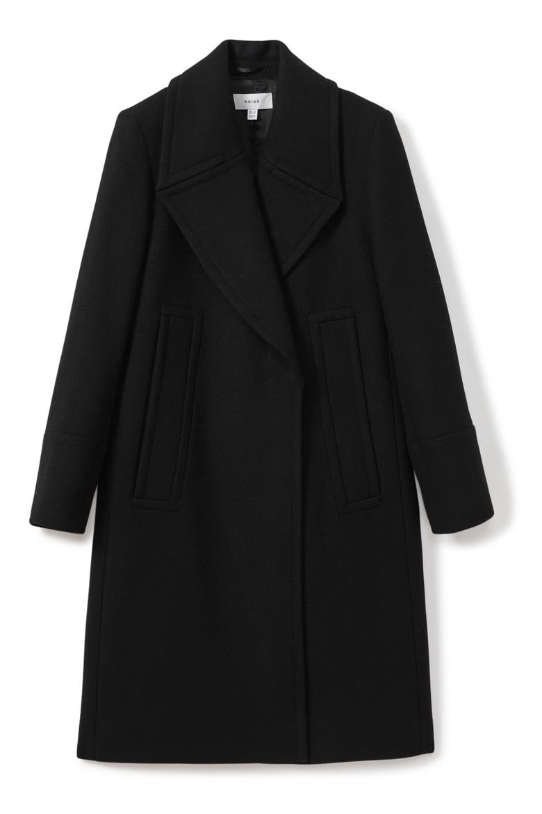 Katia Wool Blend Felt Coat, Alternate, color, BLACK