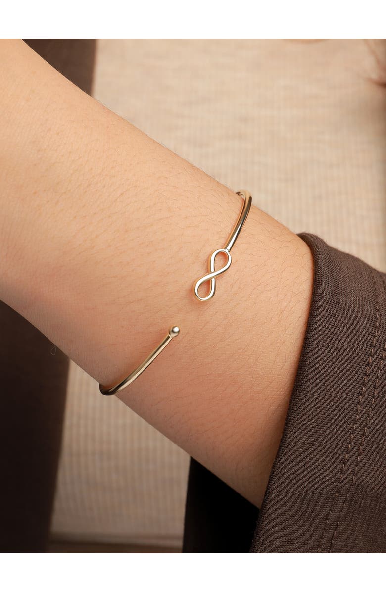 DEVATA Infinity Bangle Bracelet in 14K Gold, Alternate, color, Yellow Gold