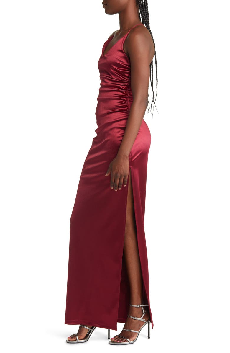 LNL Crossback Satin Gown, Alternate, color, 