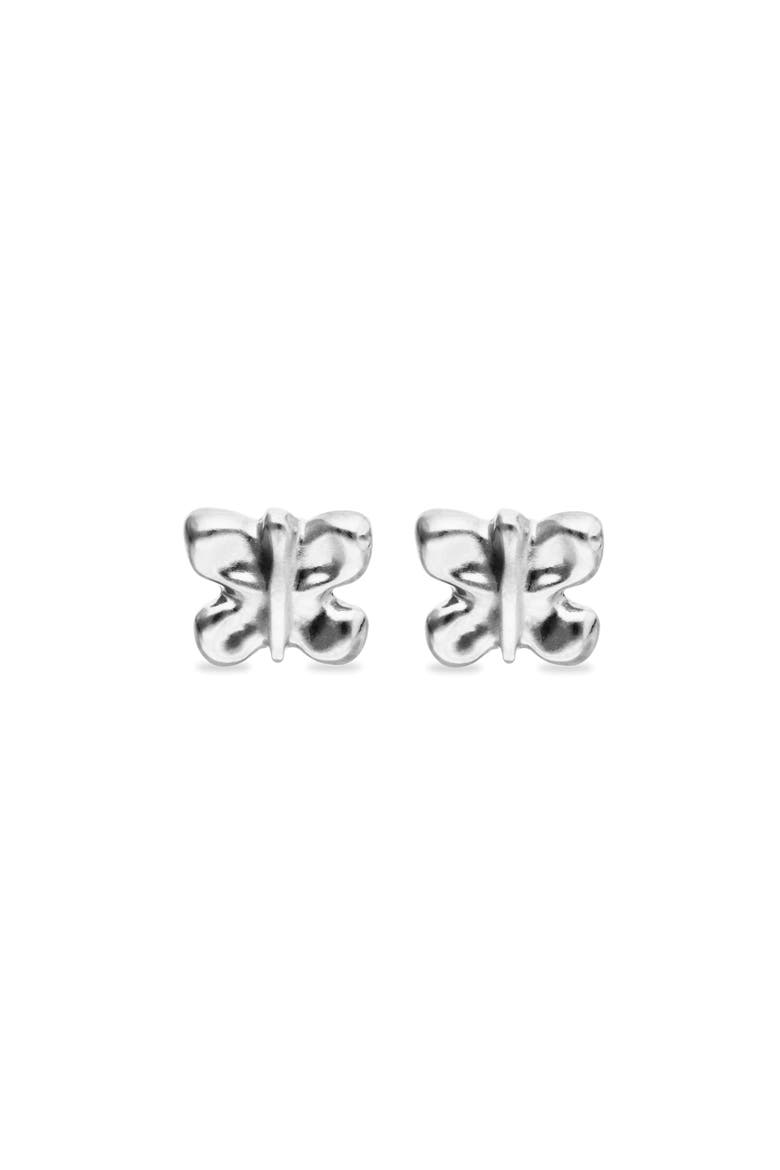 Butterfly Earrings in Silver-Tone, Alternate, color, Silver