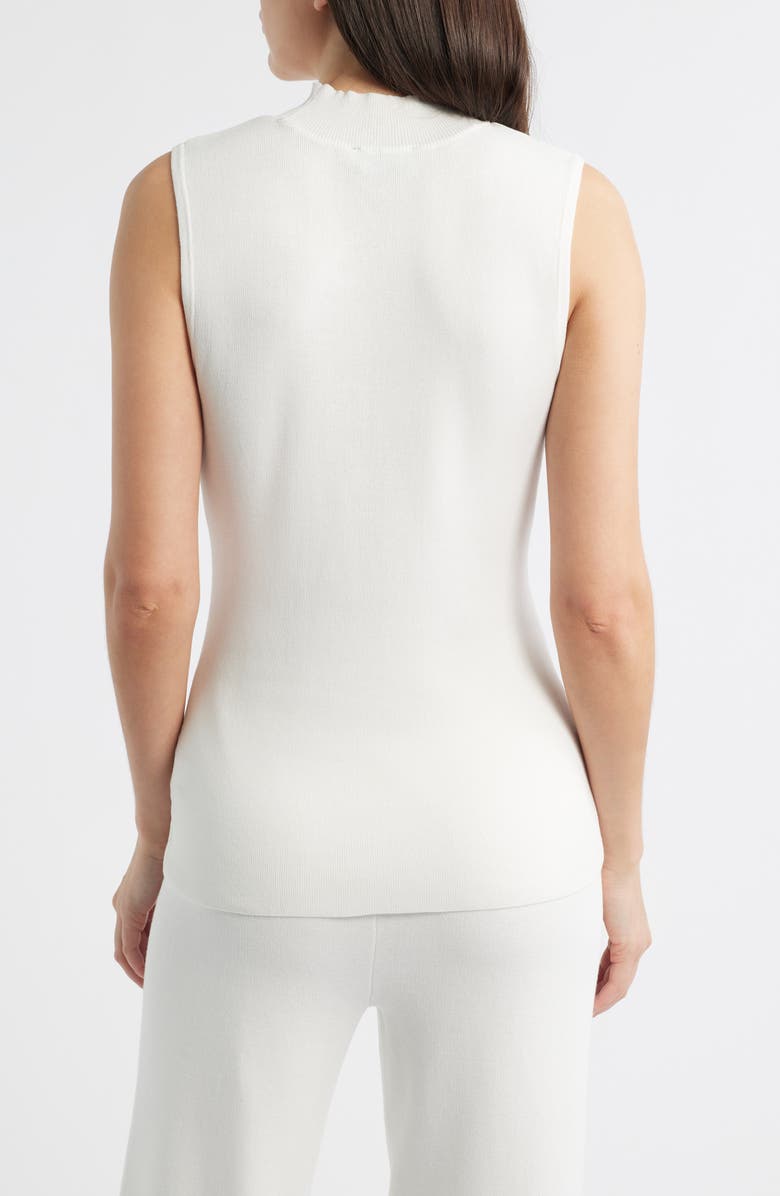 Tahari ASL Sleeveless Mock Neck Sweater, Alternate, color, Ivory