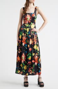 CIEBON Juno Floral Print Midi Dress