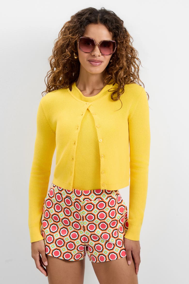 Transcontinental Knit Cardigan, Alternate, color, Lambretta Lemon