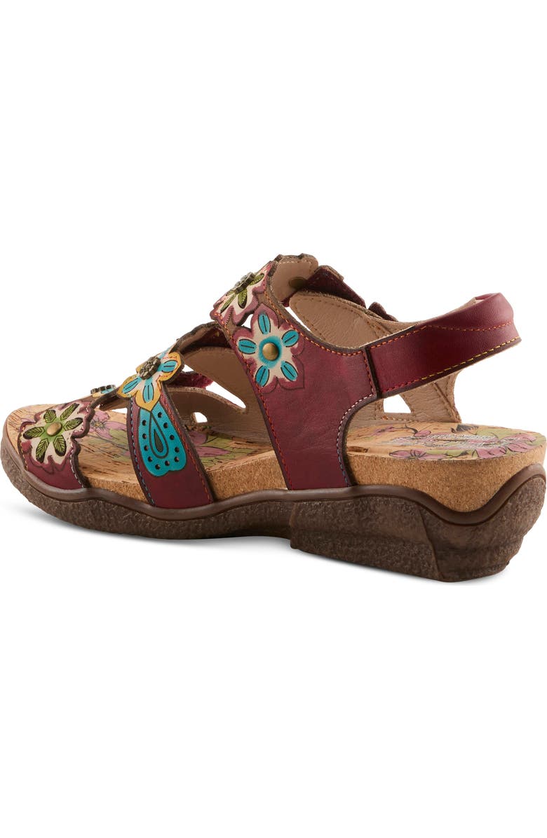 L'Artiste by Spring Step Bethie Sandal, Alternate, color, Dark Red Multi