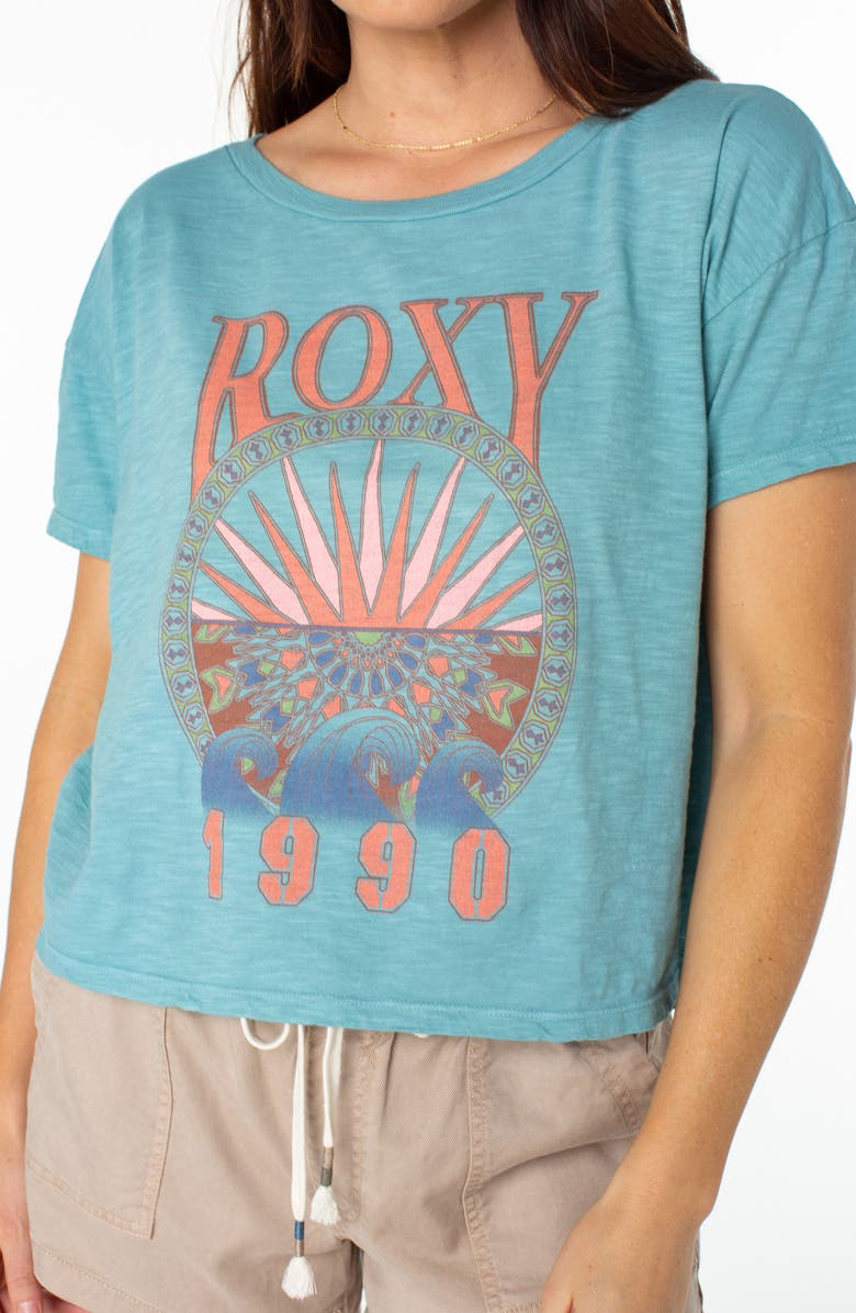 Roxy Surfs Up Logo Cotton Graphic T-Shirt, Alternate, color,
