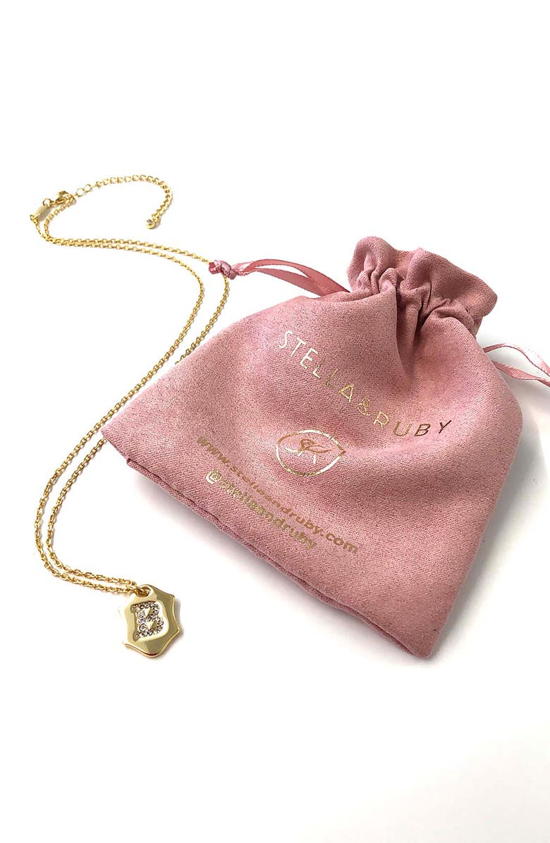 Stella + Ruby Monogram Initial Pendant Necklace, Alternate, color, 