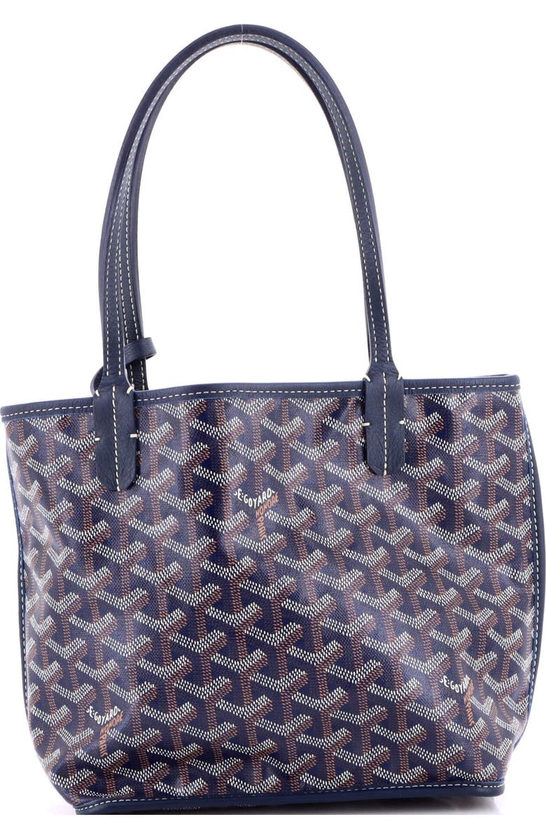 Pre-Owned Goyard Anjou Reversible Tote Coated Canvas Mini, Main, color, Blue