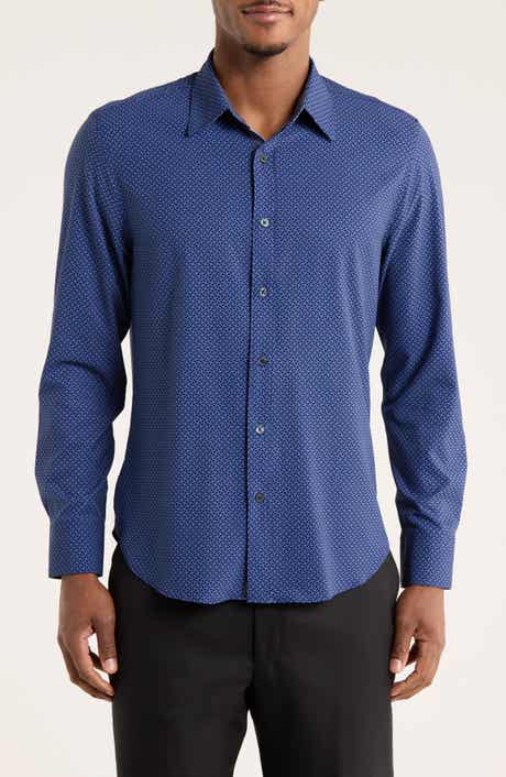 CONSTRUCT Squiggle Print Slim Fit Performance Button-Up Shirt