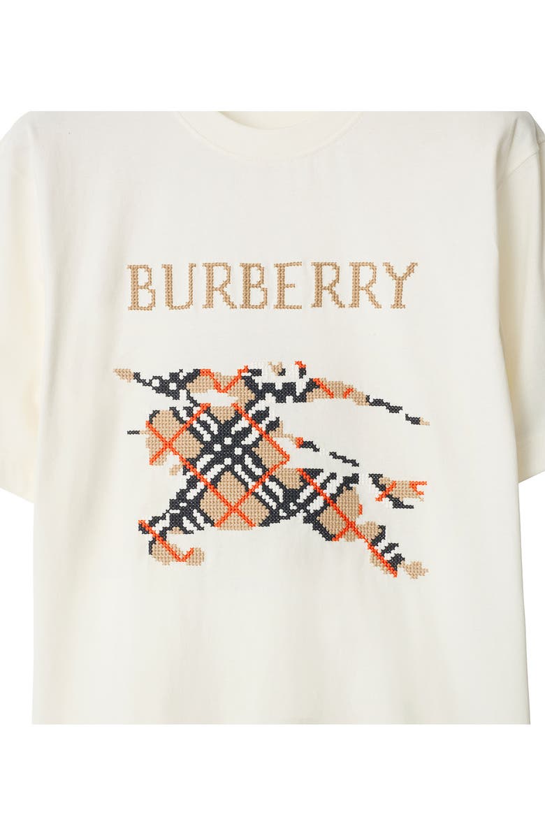 Burberry Cross Stitch EKD T-Shirt, Alternate, color, Chalk