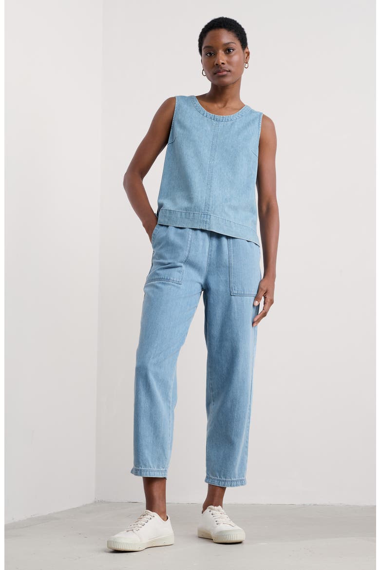 Sholl Drawstring Denim Pants, Alternate, color, LIGHT WASH