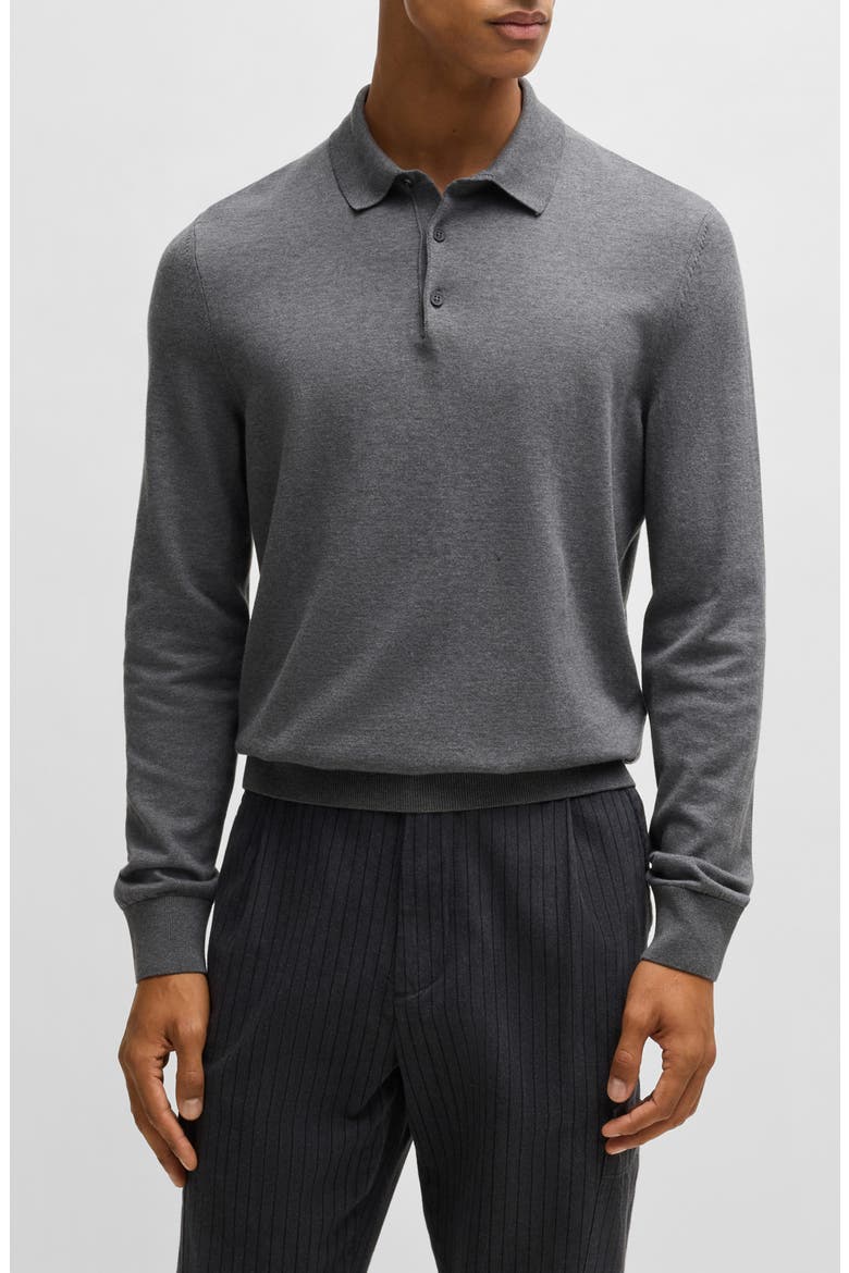 Gemello Cotton Polo Sweater, Main, color, MEDIUM GREY