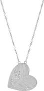 LuvMyJewelry Aether Scattered Diamond Studded Heart Disc Pendant in 14K Gold