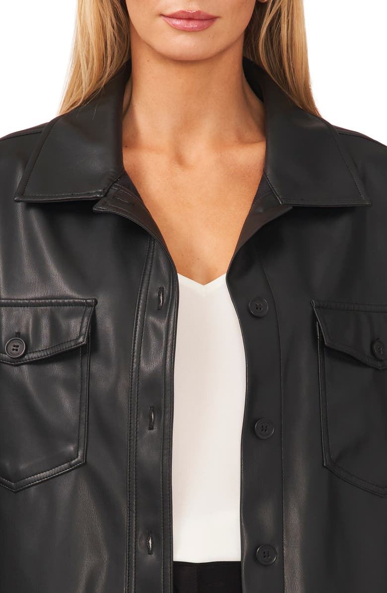 Halogen<sup>®</sup> Faux Leather Shirt Jacket, Alternate, color,
