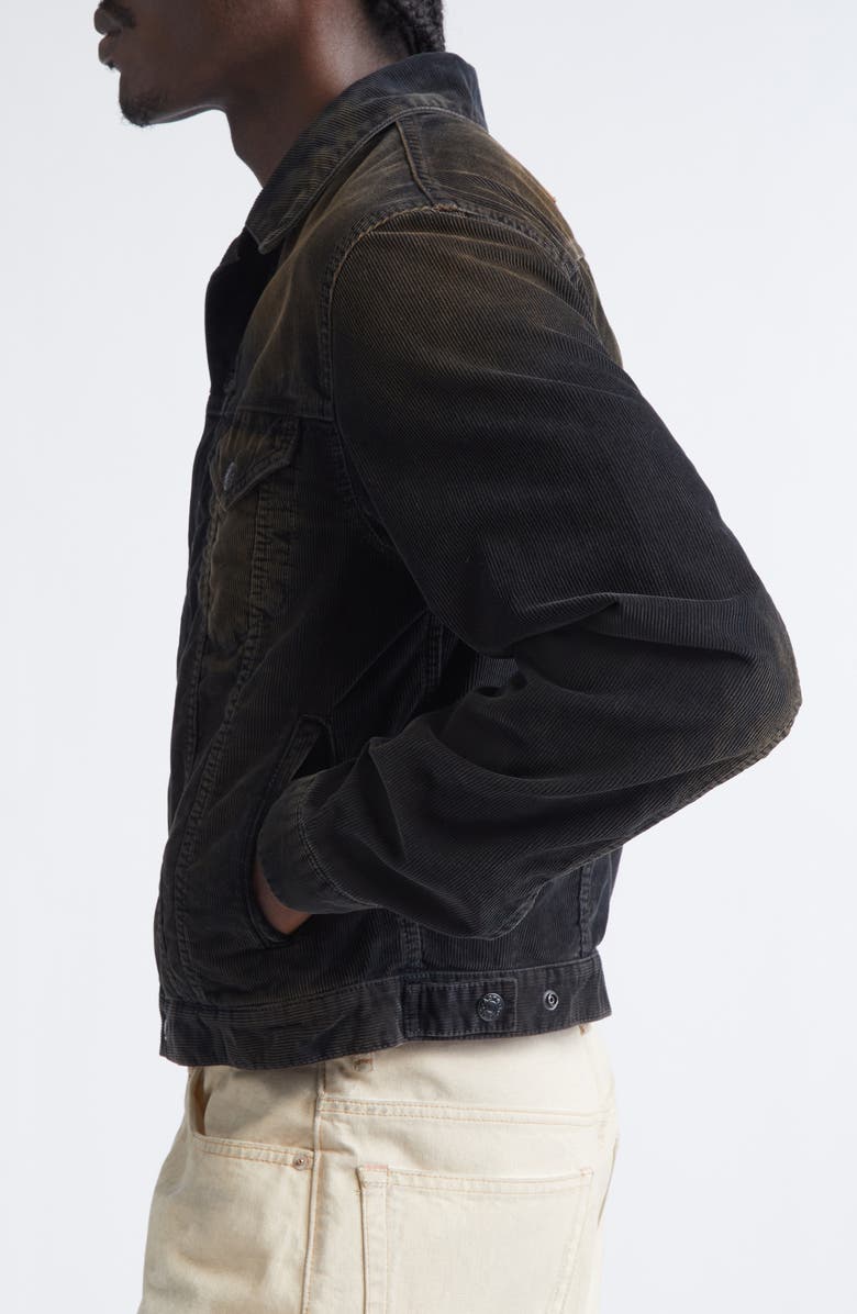 Acne Studios Rye Organic Cotton Corduroy Trucker Jacket, Alternate, color, Black