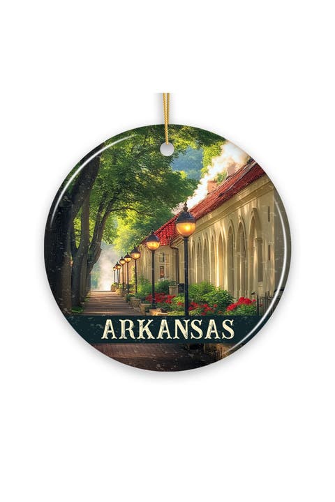 Arkansas Bathhouse Row Scenic Ceramic Ornament