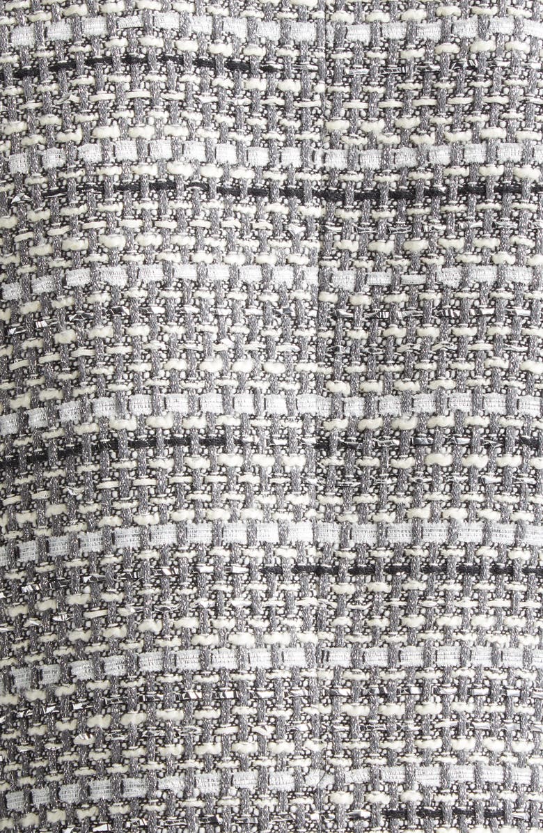 Veronica Beard Alessia Metallic Tweed Cutaway Jacket, Alternate, color, Silver