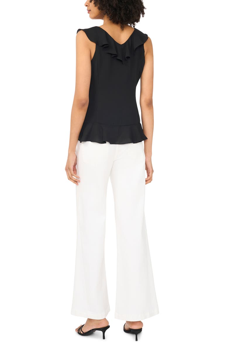 V-Neck Ruffle Top, Alternate, color, RICH BLACK