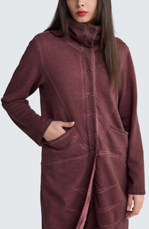 Luukaa Talia Sculptured Midi Jacket In Burgundy