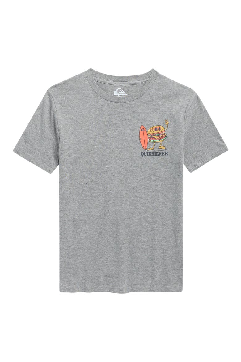 Kids' Burger Wipeout Cotton Graphic T-Shirt, Main, color, MEDIUM GRAY HEATHE