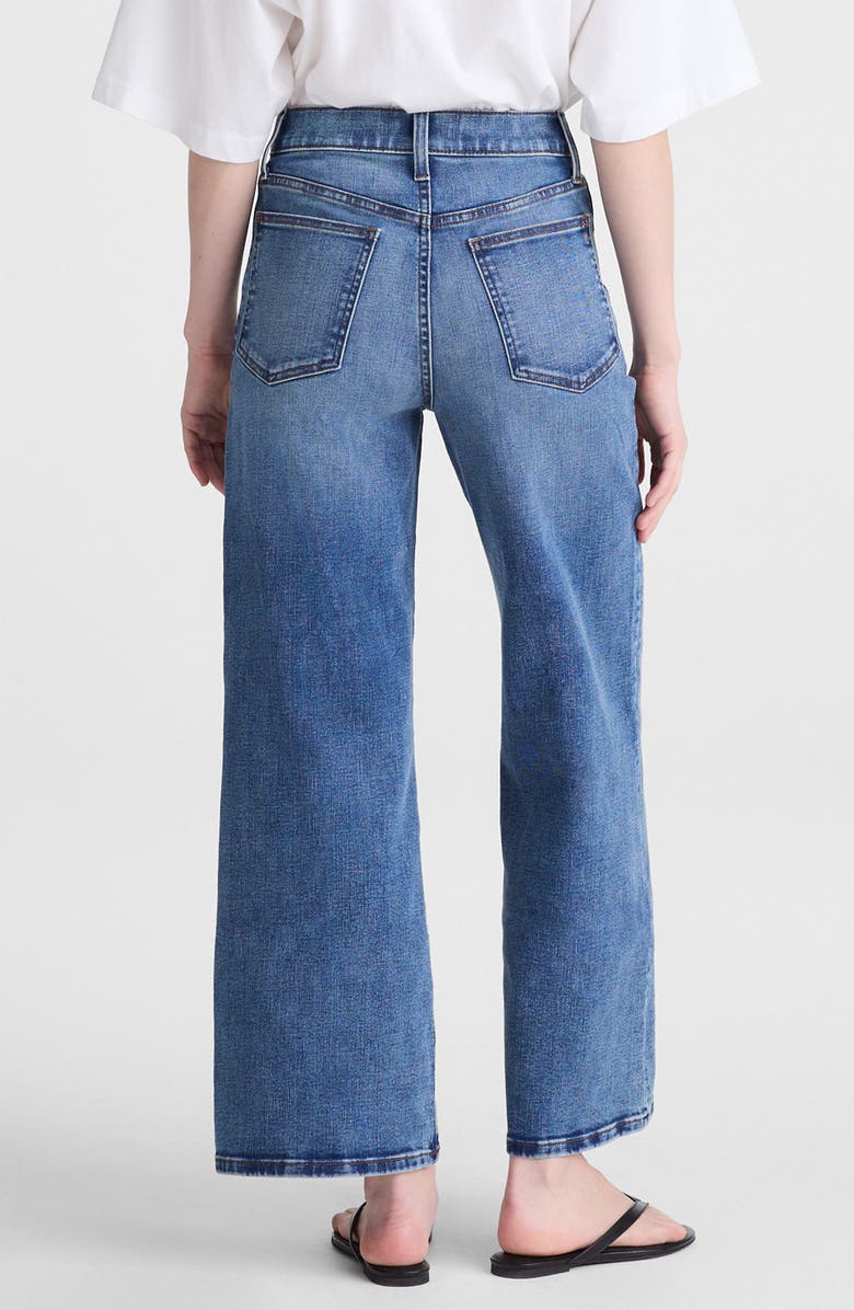 Madewell The Wide-Leg Crop Jeans Super Stretch Denim in Oneida Wash, Alternate, color, Oneida Wash