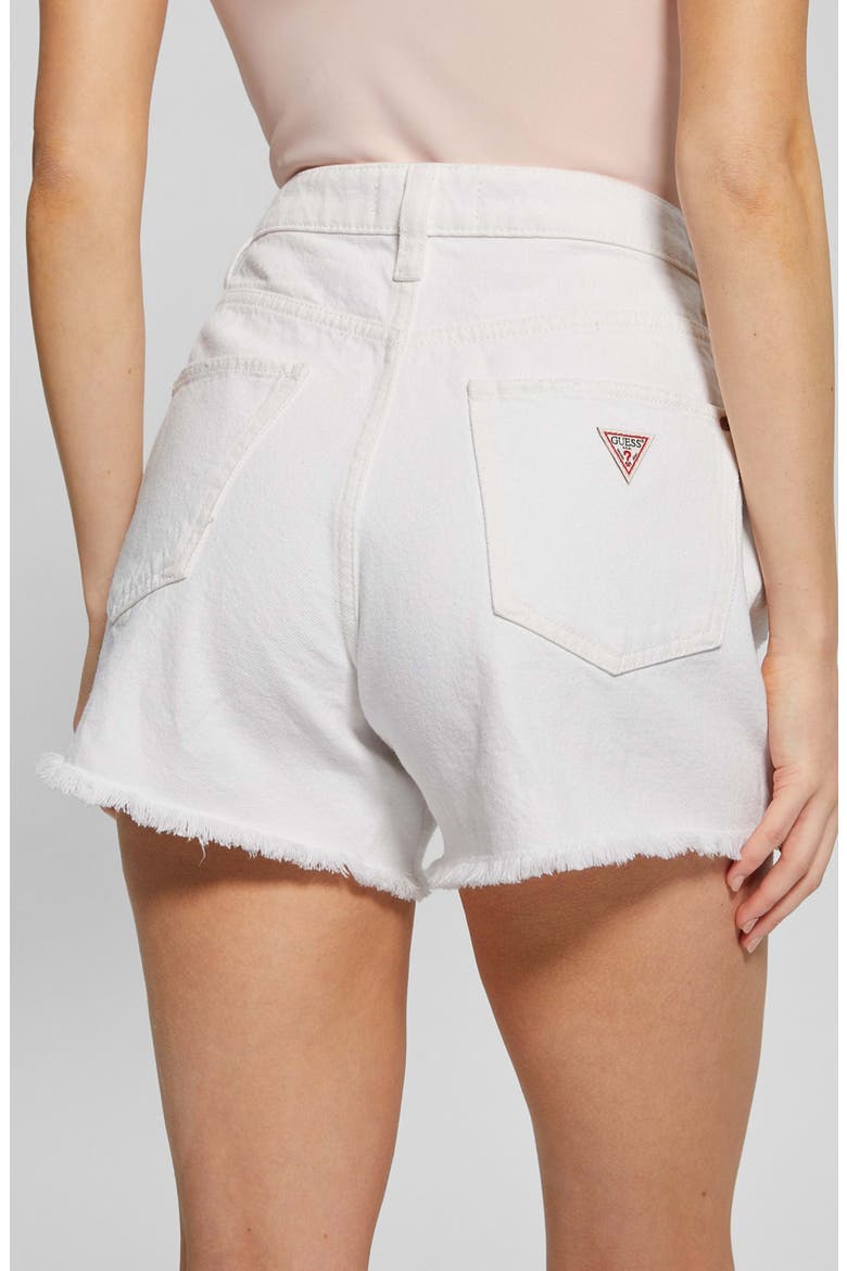 Distressed Cutoff Denim Shorts, Alternate, color, PURE WHITE MULTI
