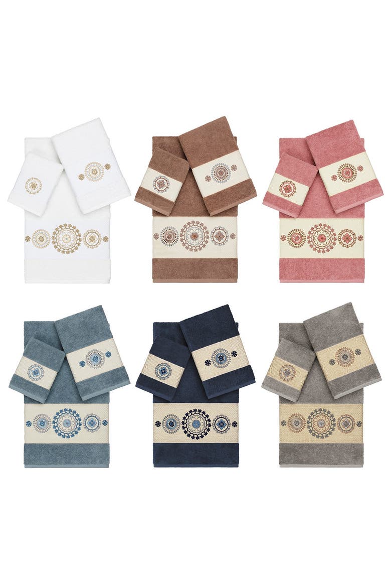 Isabelle 3-Piece Embellished Towel Set - White, Alternate, color, WHITE