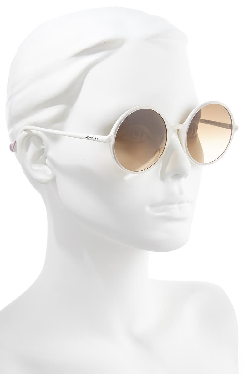 Moncler 57mm Round Sunglasses, Alternate, color, 
