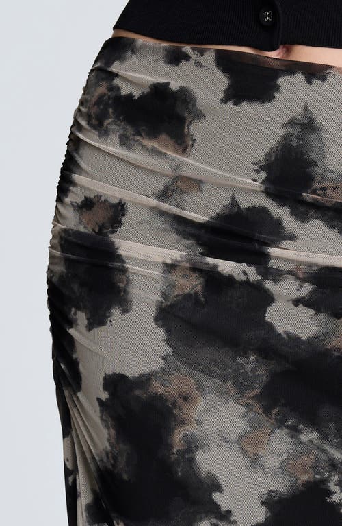 Kenneth Cole Side Rouched Midi Skirt In Multi
