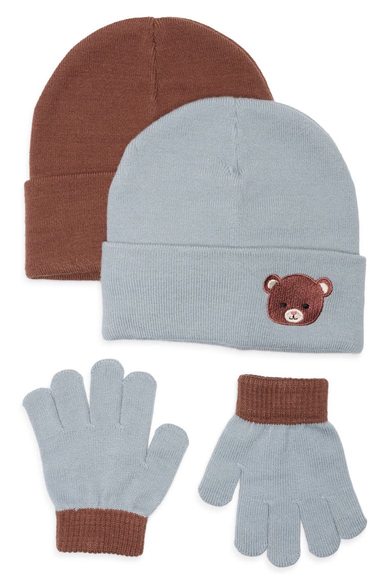 Kids' 3-Piece Beanie & Gloves Set, Main, color, STORM