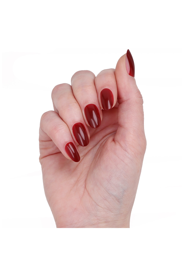 Bus Stop Crimson Solid Press-On Nails, Alternate, color, None