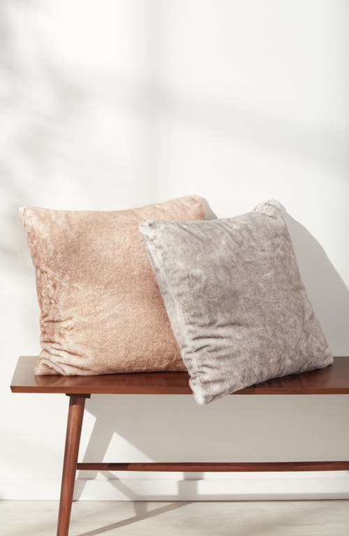 Nordstrom Frosted Faux Fur Accent Pillow In Brown