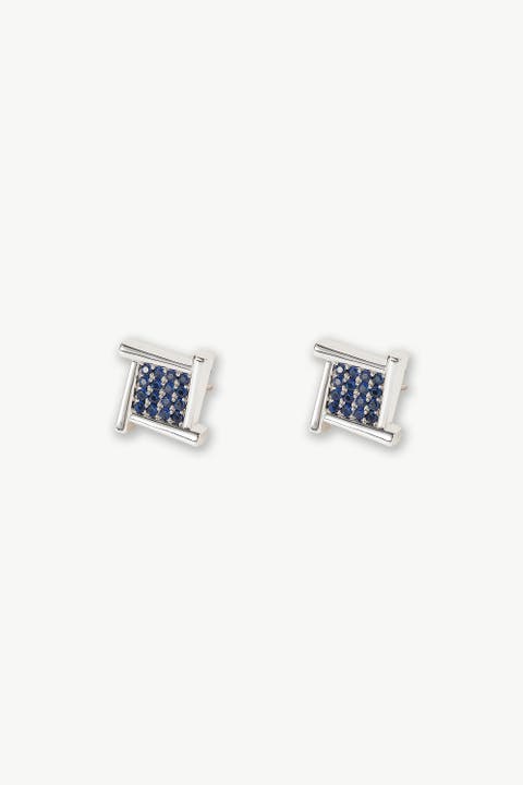 Atlas Crystal Square Stud Earrings