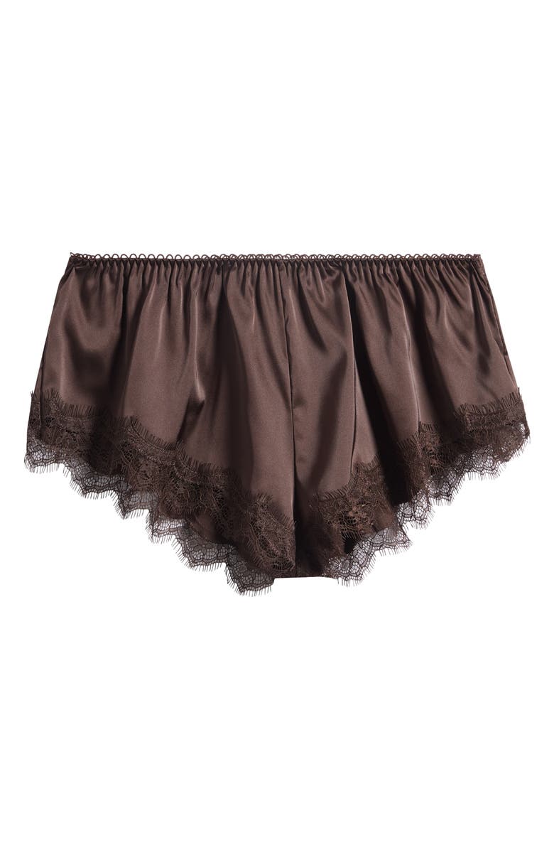 Kat The Label Sorrento Lace Trim Shorts, Alternate, color, Espresso