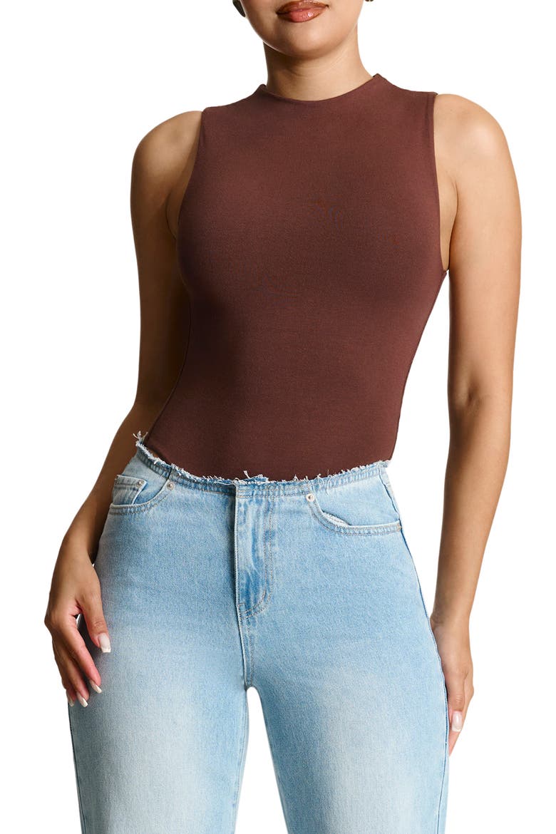 The NW Sleeveless Bodysuit, Main, color, CHOCOLATE