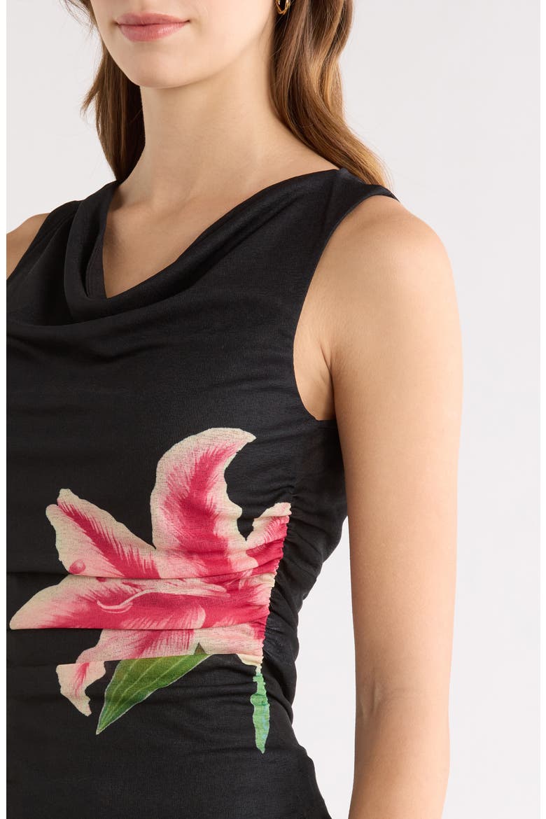 Fete Lily Print Tank, Alternate, color, PEACH LILY