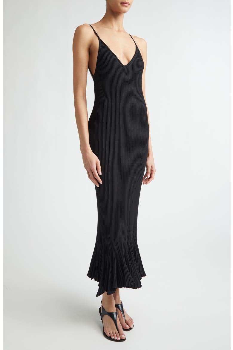 Giuditta Rib Sweater Dress, Alternate, color, BLACK