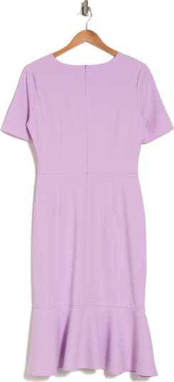 Side Knot Scupa Crepe Flounce Dress