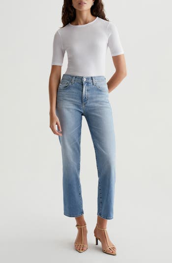 Brinley Mid Rise Crop Straight Leg Jeans