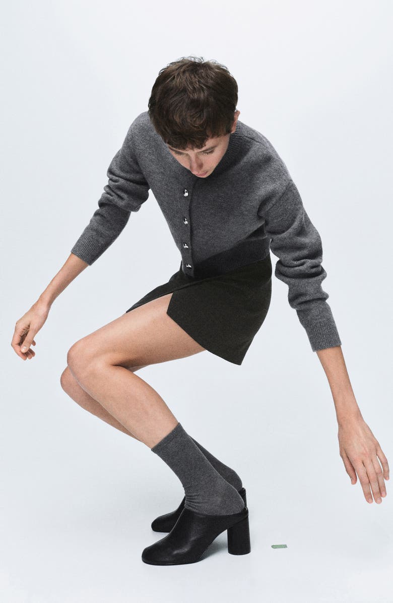 MANGO Check Wrap Skirt, Alternate, color, Brown