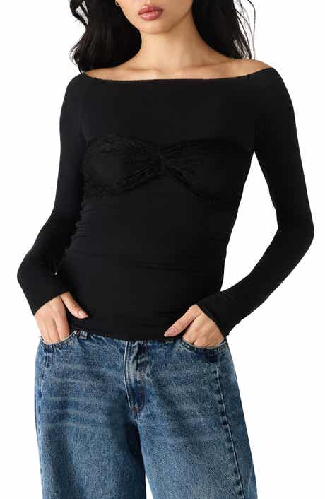 Steve Madden Hailey Off the Shoulder Lace Bandeau Top