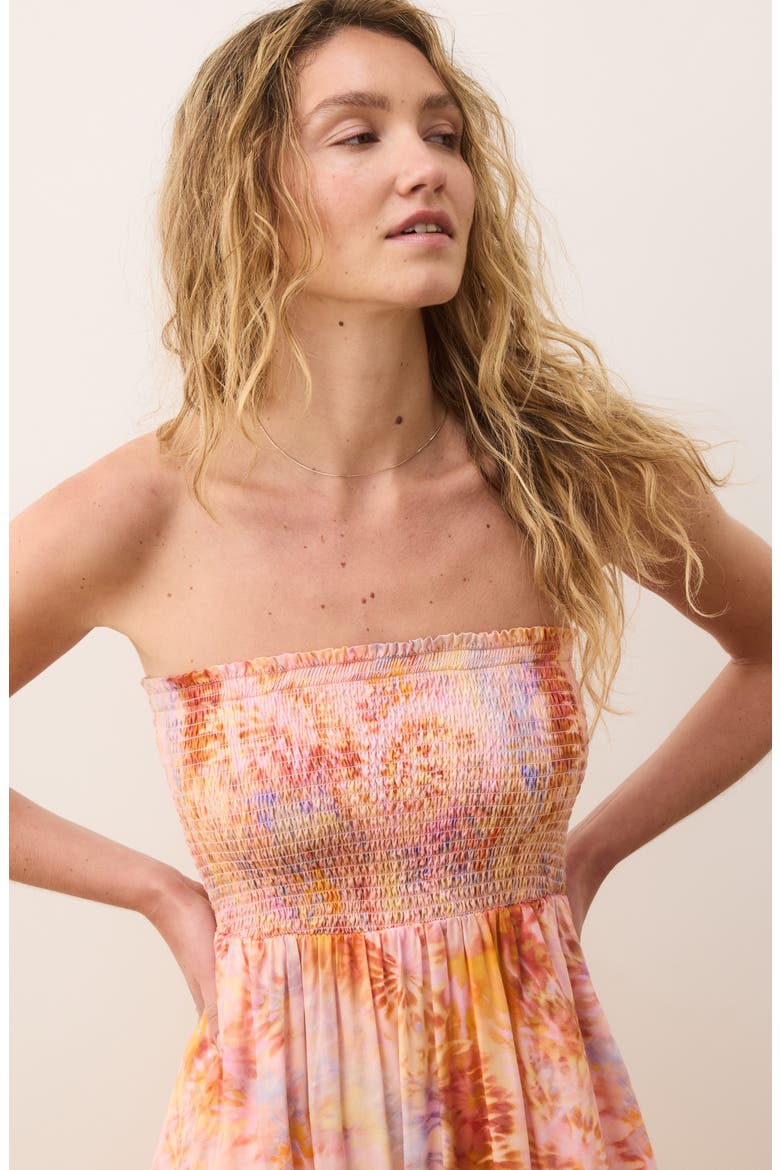 Sutton Tie Dye Smocked Maxi Sundress, Alternate, color, ORANGE TIE DYE
