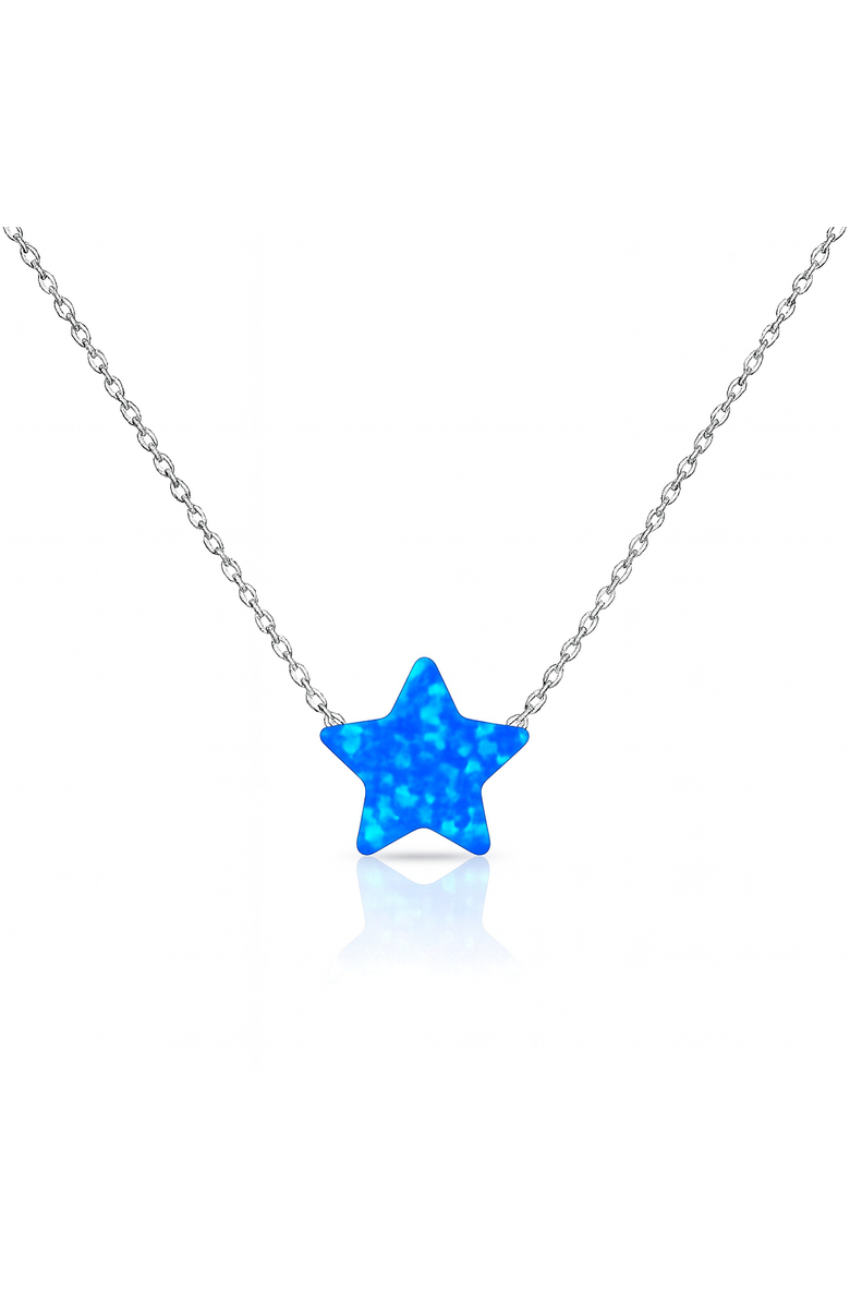 Donatello Gian Sterling Silver Blue Opal Star Necklace, Main, color, Blue