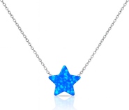 Donatello Gian Sterling Silver Blue Opal Star Necklace