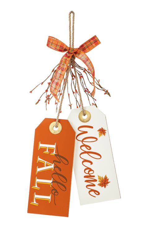 Thanksgiving Wooden Give Thanks Hello Fall Door Hanger
