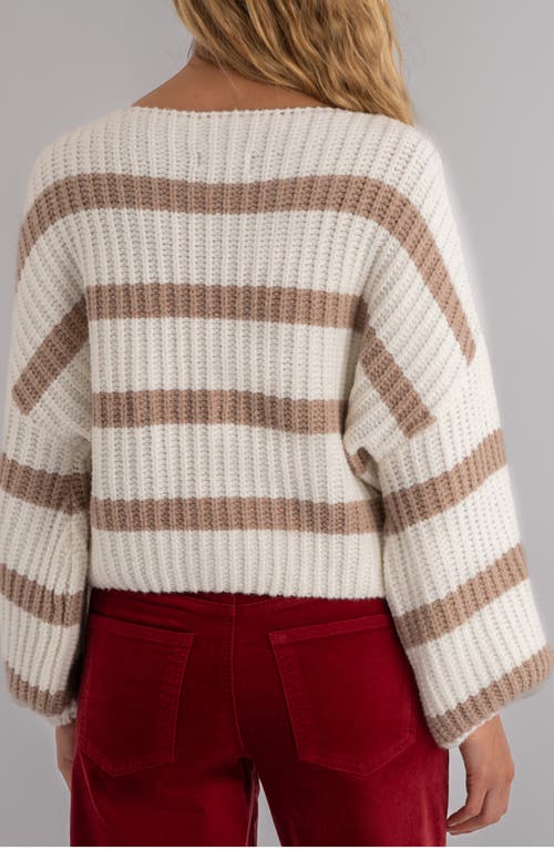 Kut From The Kloth Iona Stripe Crewneck Sweater In Brown